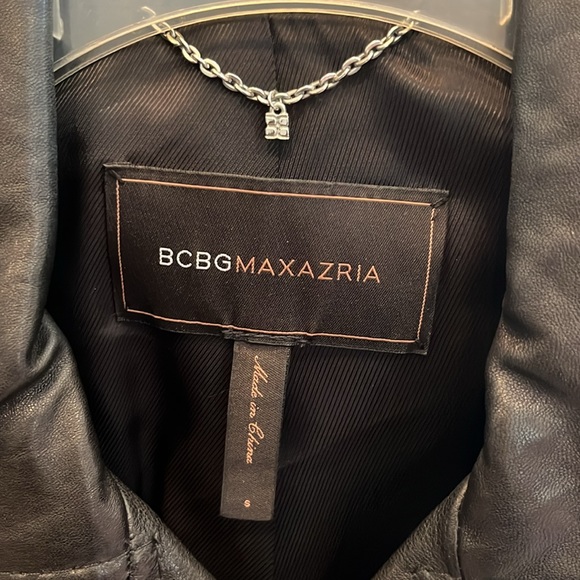 BCBGMaxAzria Black Leather Jacket.  Size Small - Picture 5 of 12